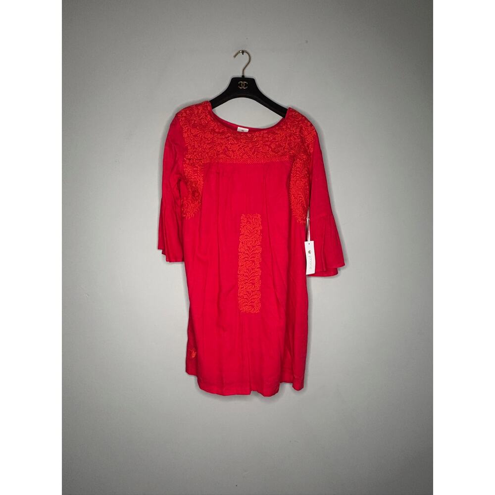 J.Marie Mexican Oaxacan Style Red Mini Dress Embroidered Women's S NWT